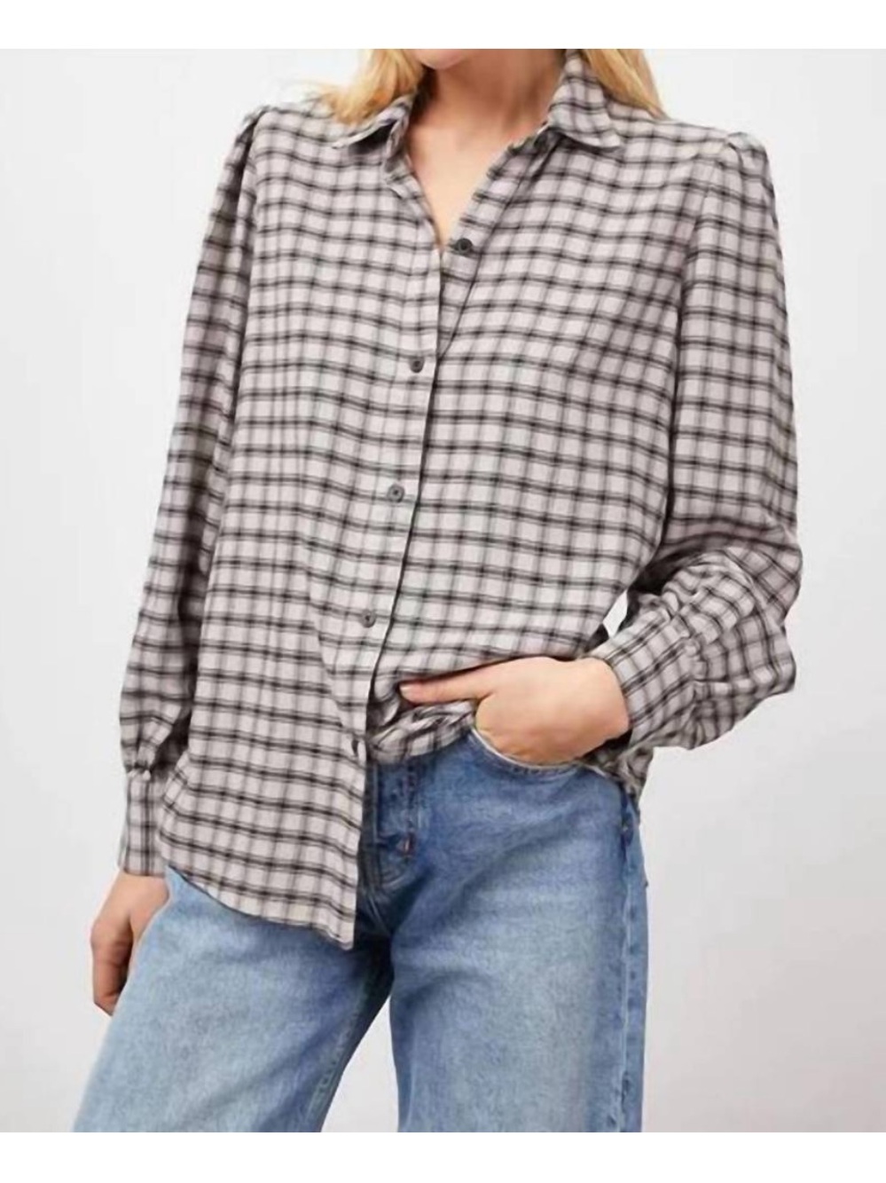 RAILS angelica plaid button down top in malt onyx